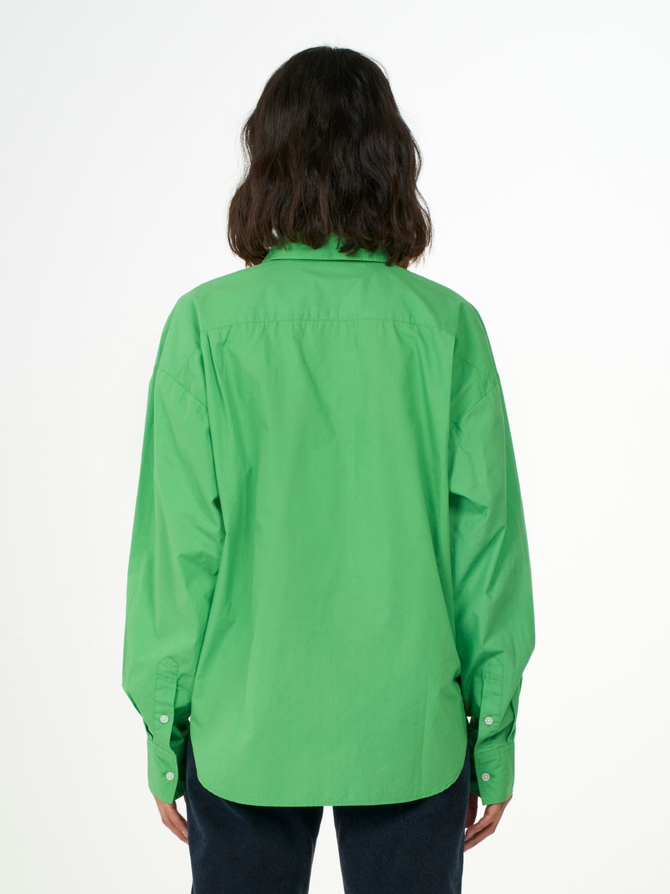 Chemise vert vif en popeline de coton bio - poplin shirt vibrant green