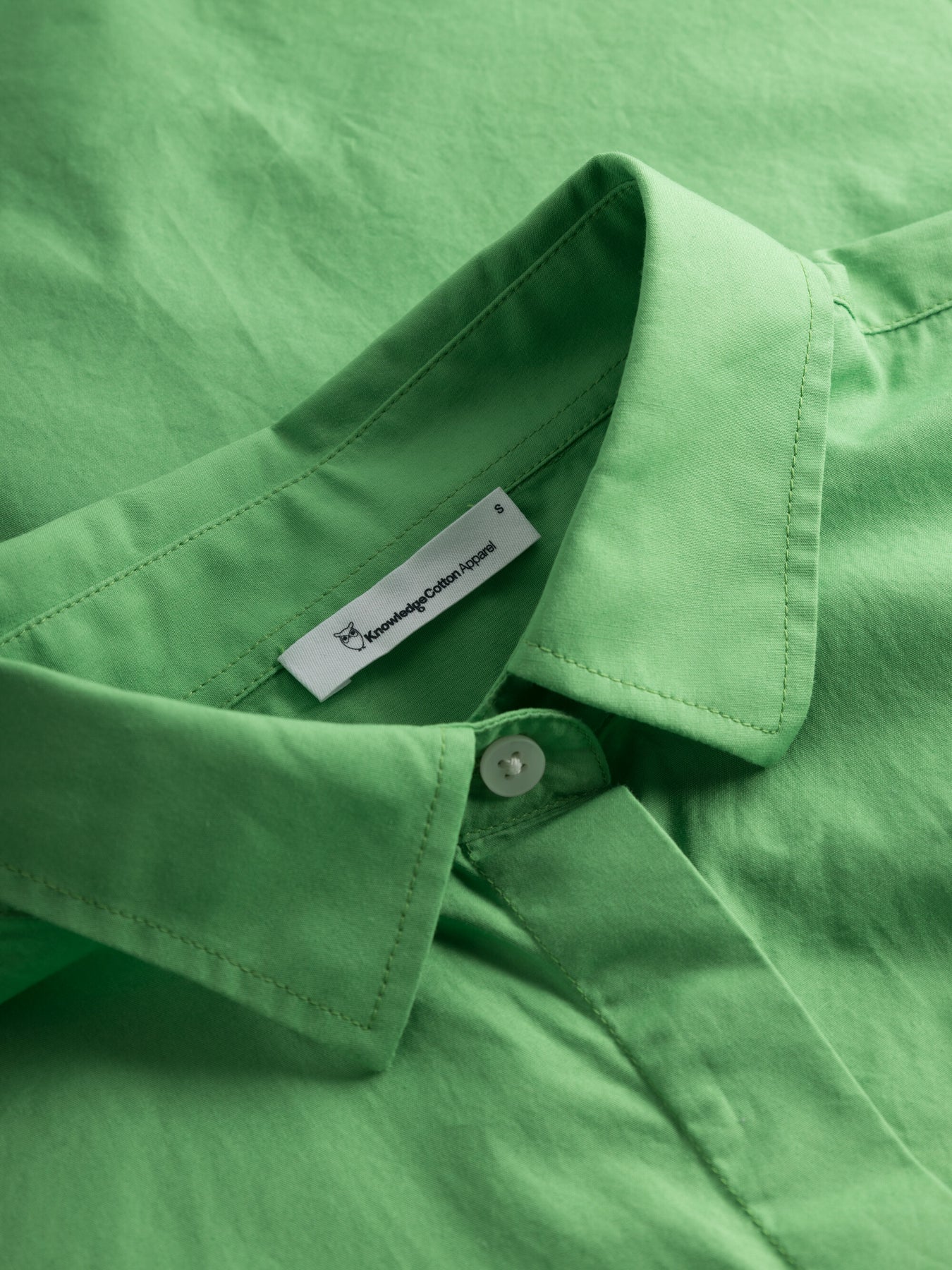 Chemise vert vif en popeline de coton bio - poplin shirt vibrant green