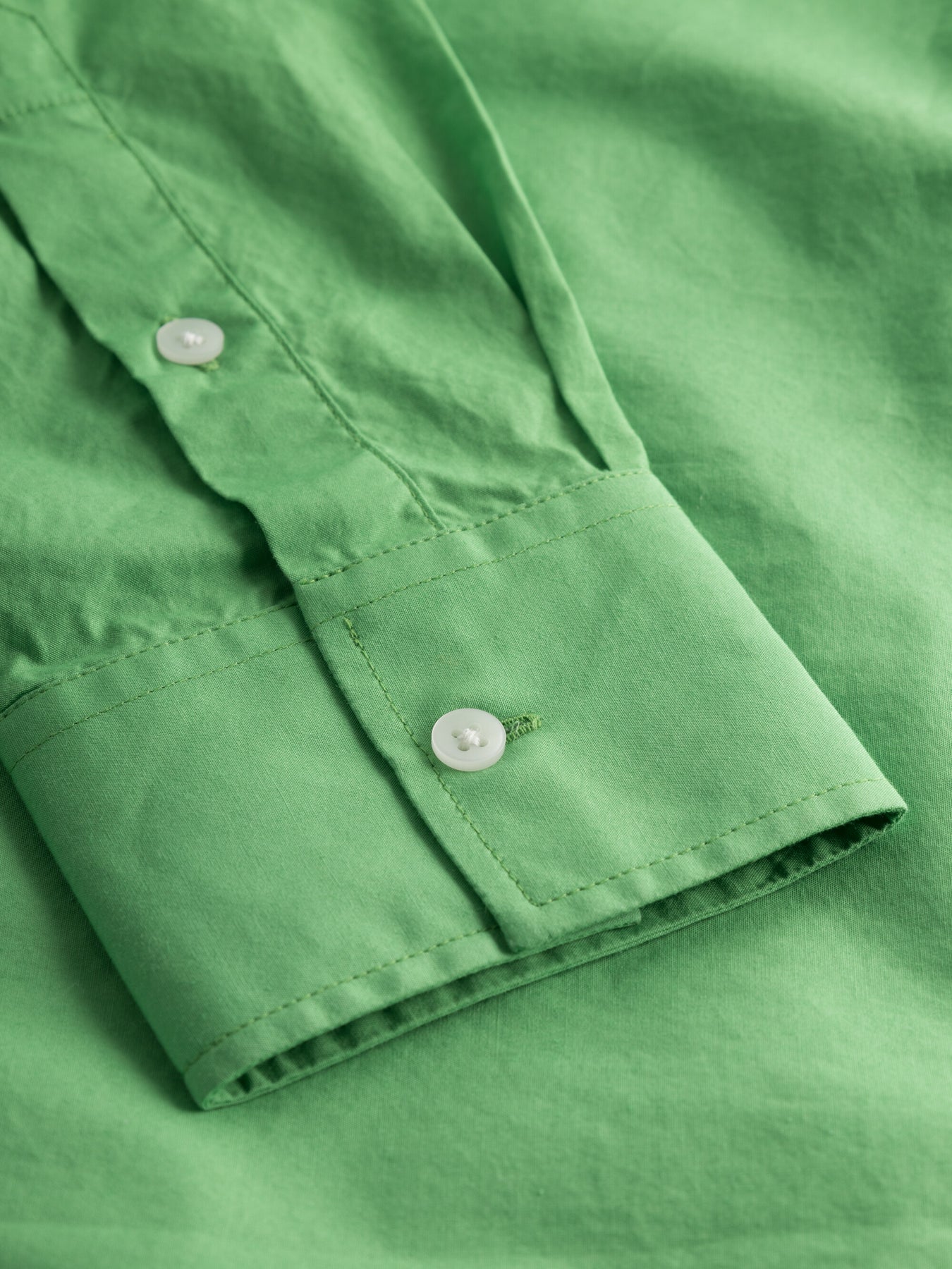 Chemise vert vif en popeline de coton bio - poplin shirt vibrant green