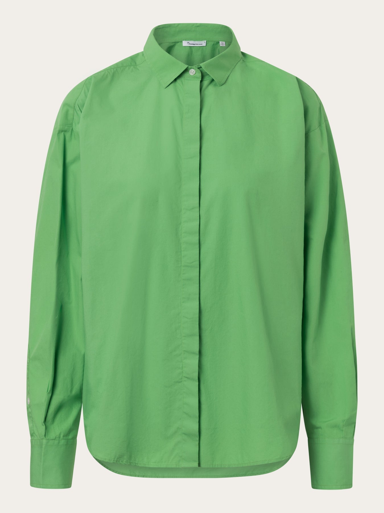 Chemise vert vif en popeline de coton bio - poplin shirt vibrant green