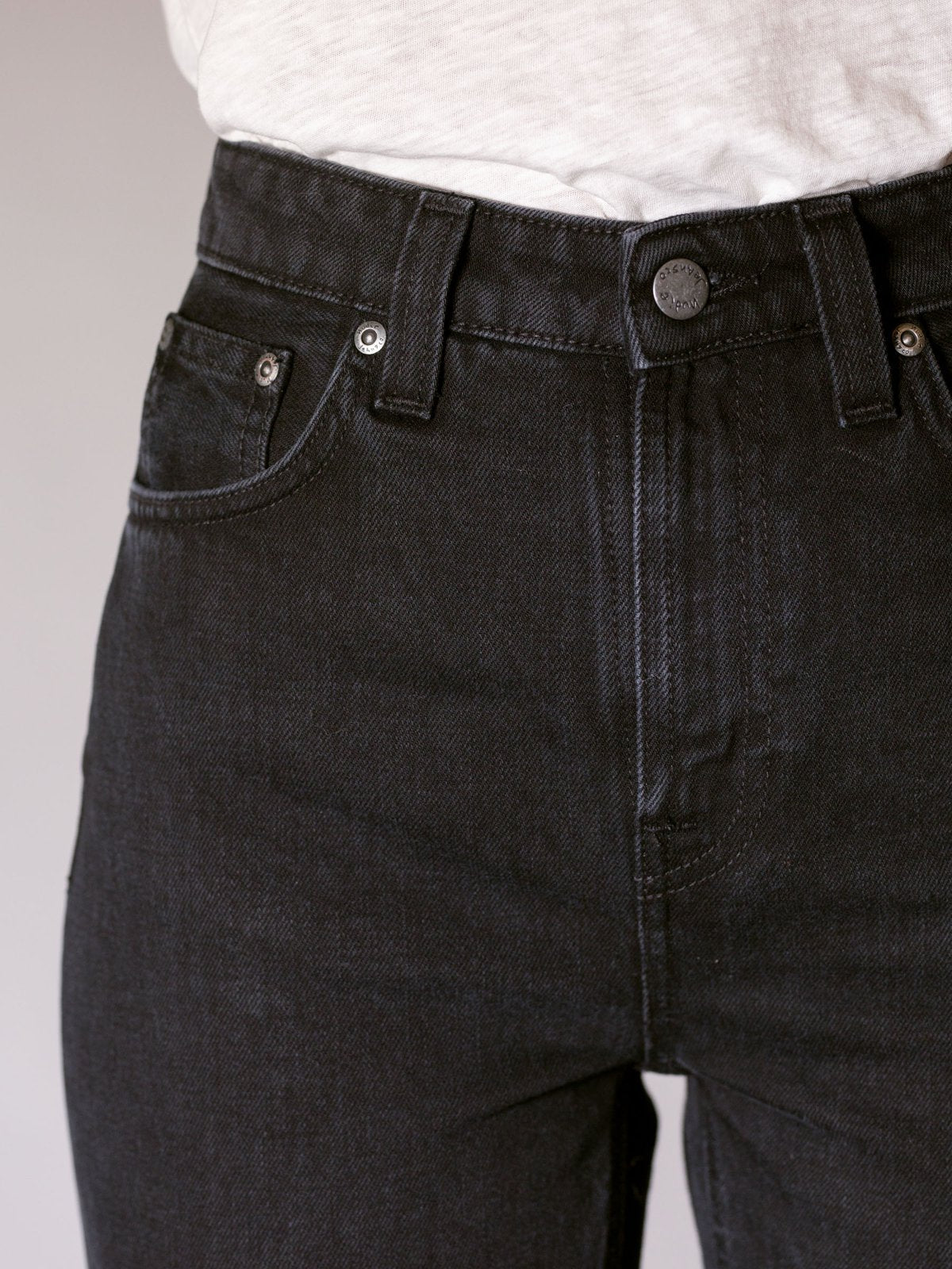 Jean mom noir en coton bio - breezy britt black worn
