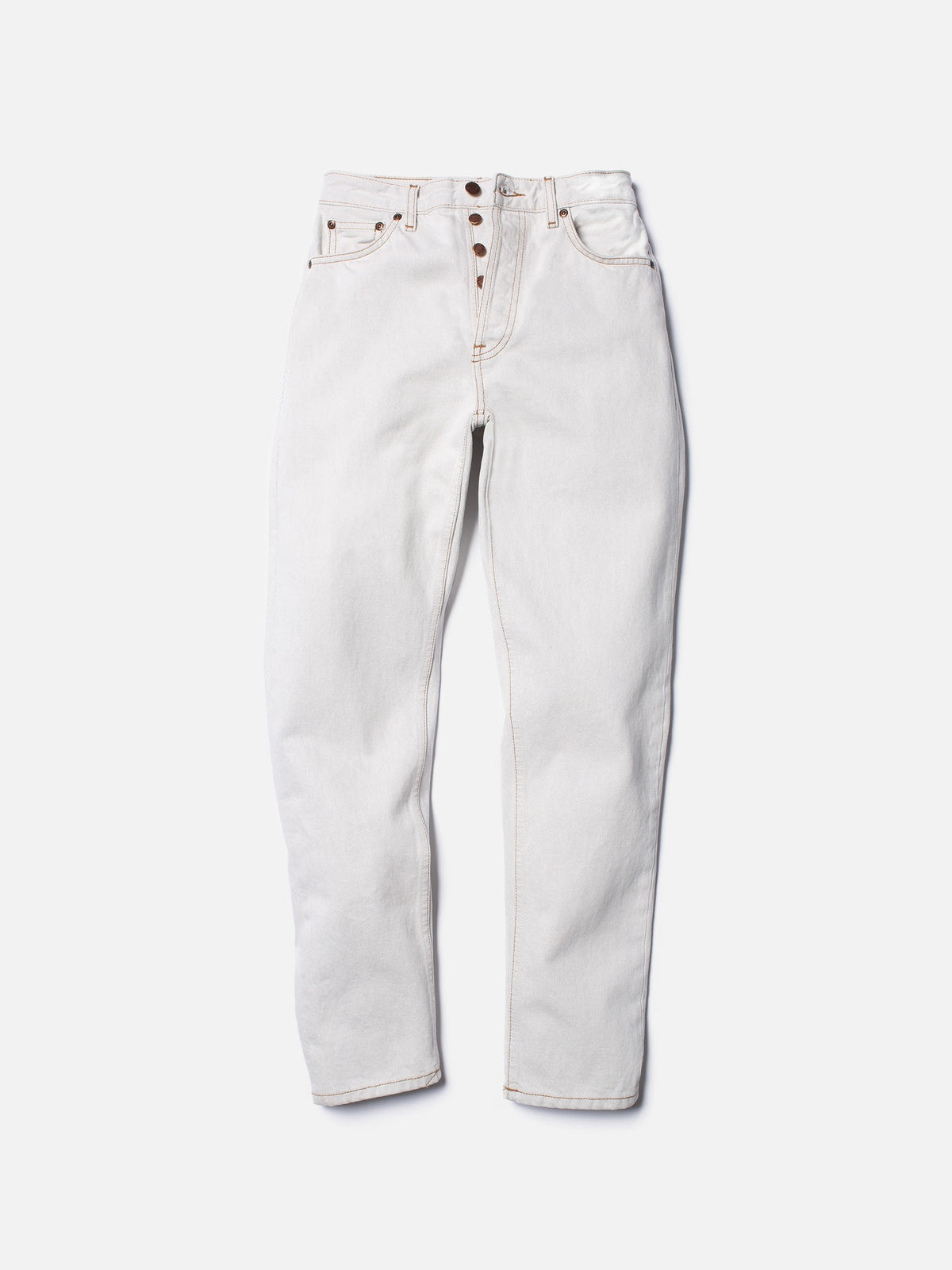 Jean mom blanc en coton bio - breezy britt clay white