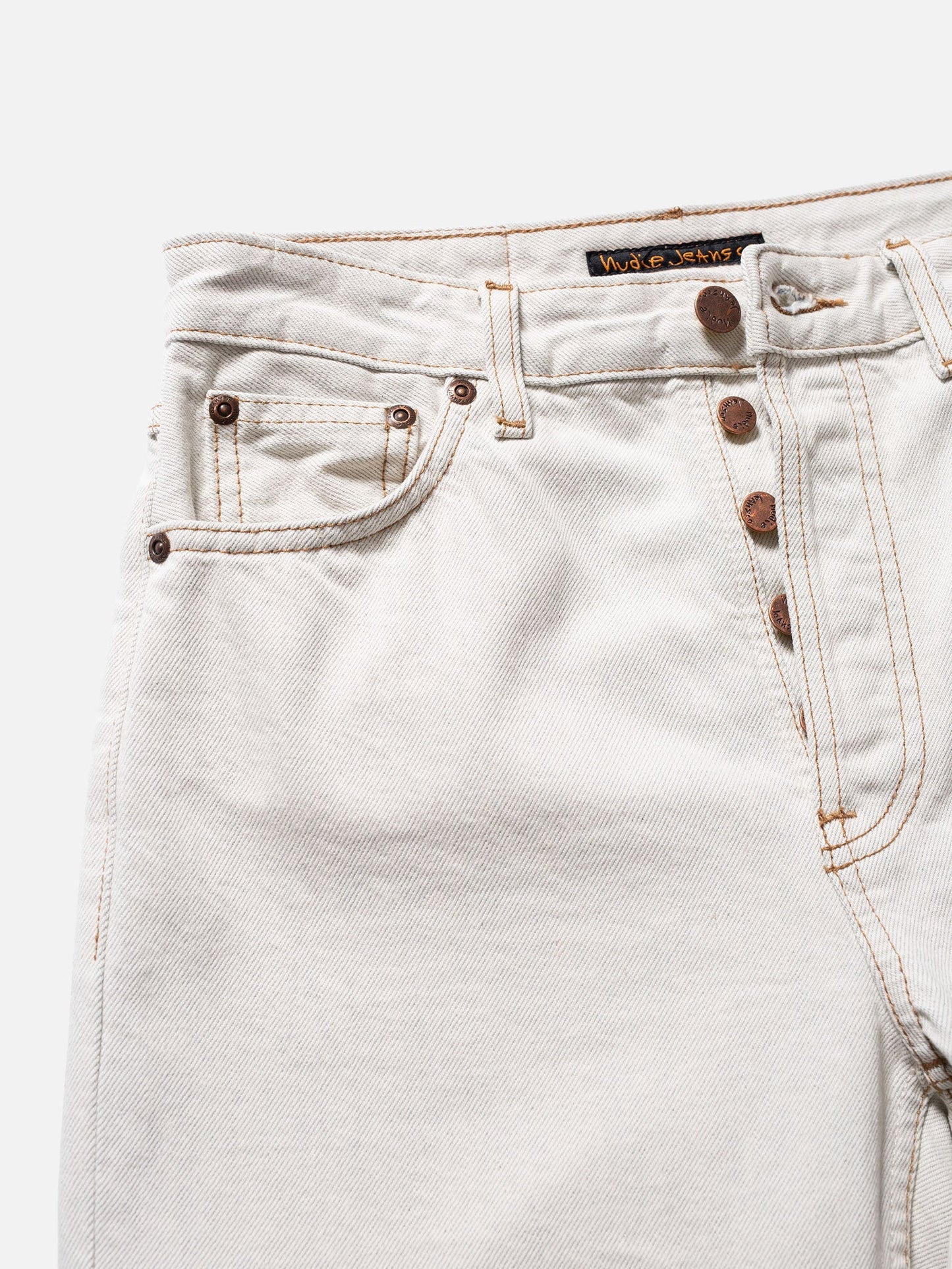 Jean mom blanc en coton bio - breezy britt clay white
