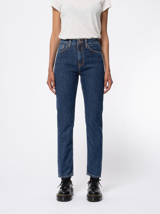 Jean mom bleu foncé en coton bio - Breezy Britt Dark Stellar