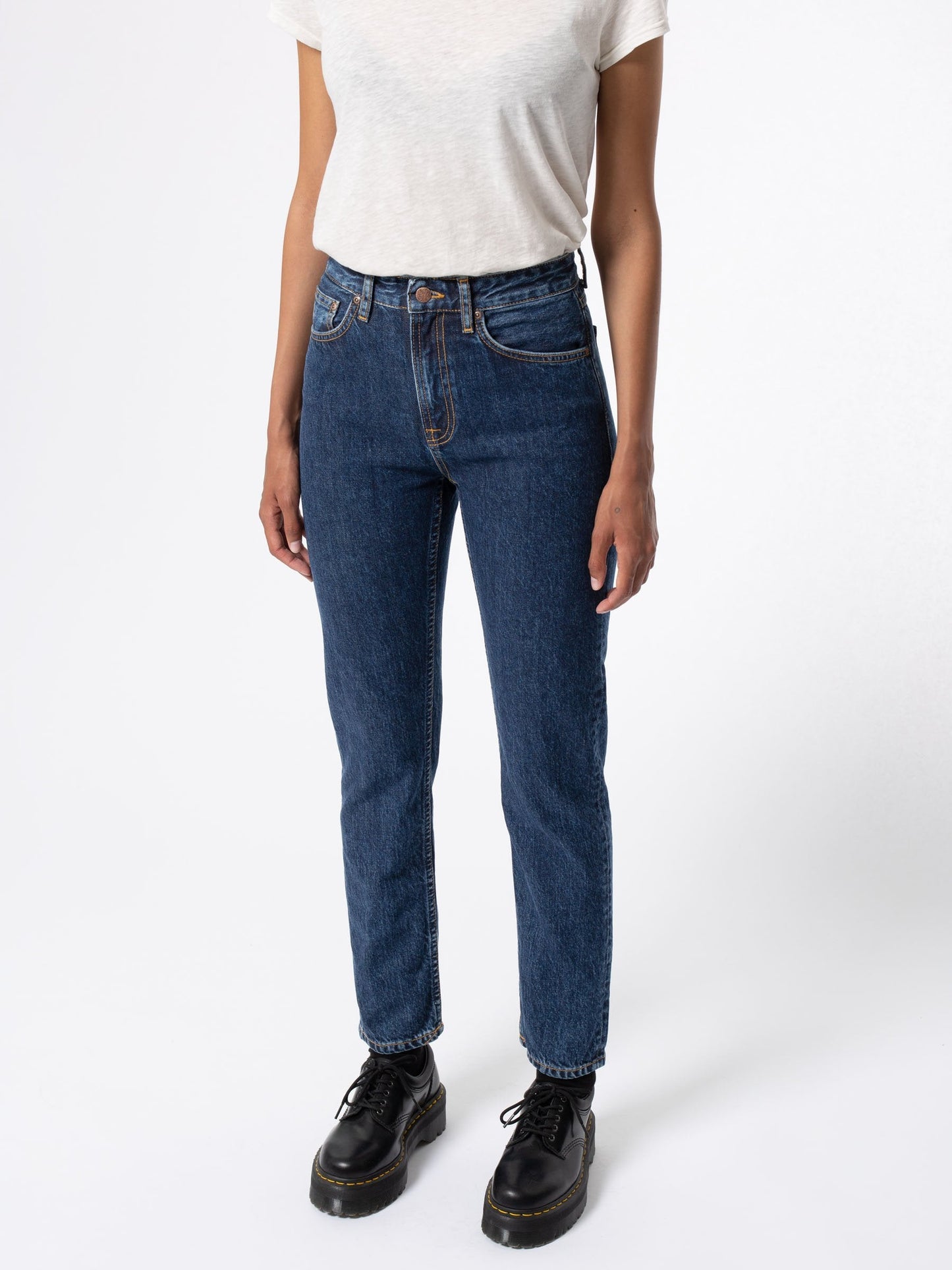 Jean mom bleu foncé en coton bio - Breezy Britt Dark Stellar