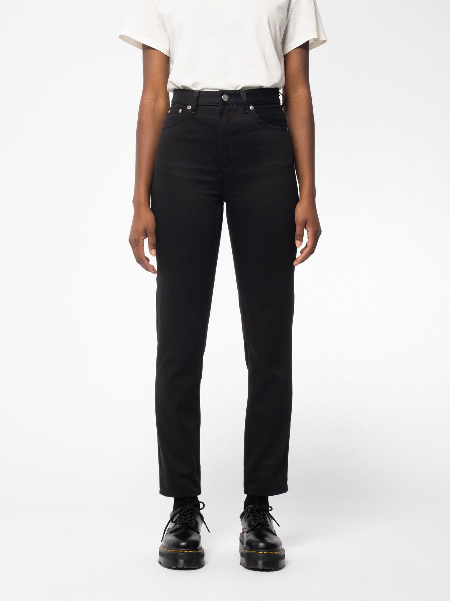 Jean mom en coton bio | noir 'breezy britt dry everblack'