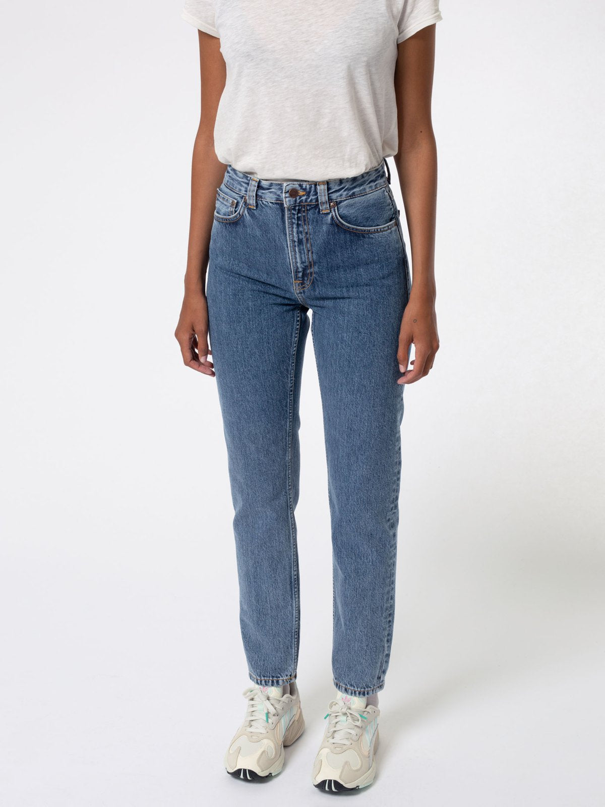 Jean mom bleu clair en coton bio - breezy britt friendly blue