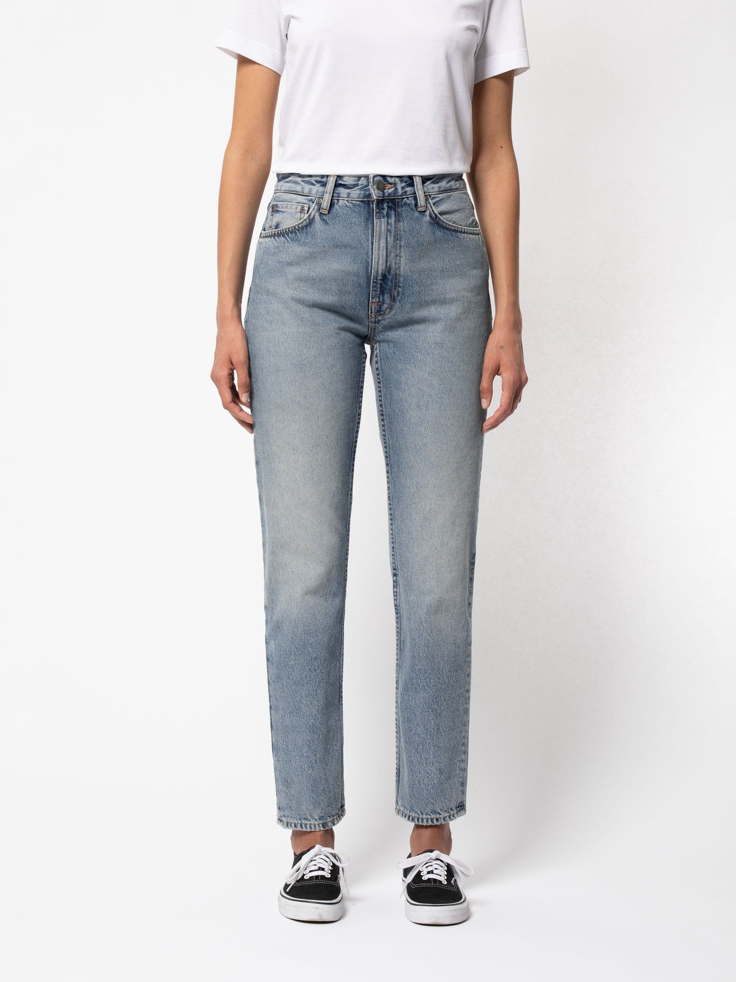 Jean mom bleu clair délavé en coton bio - Breezy Britt light depot