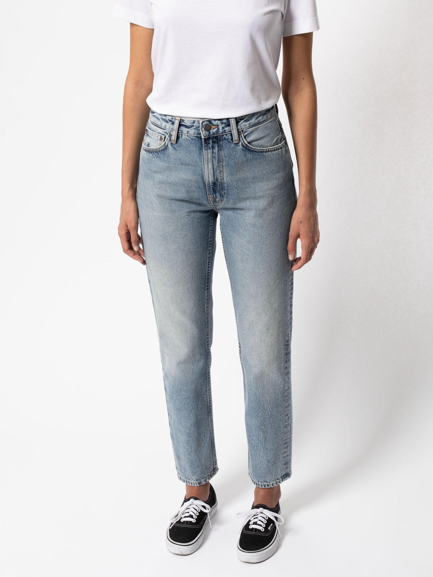 Jean mom bleu clair délavé en coton bio - Breezy Britt light depot