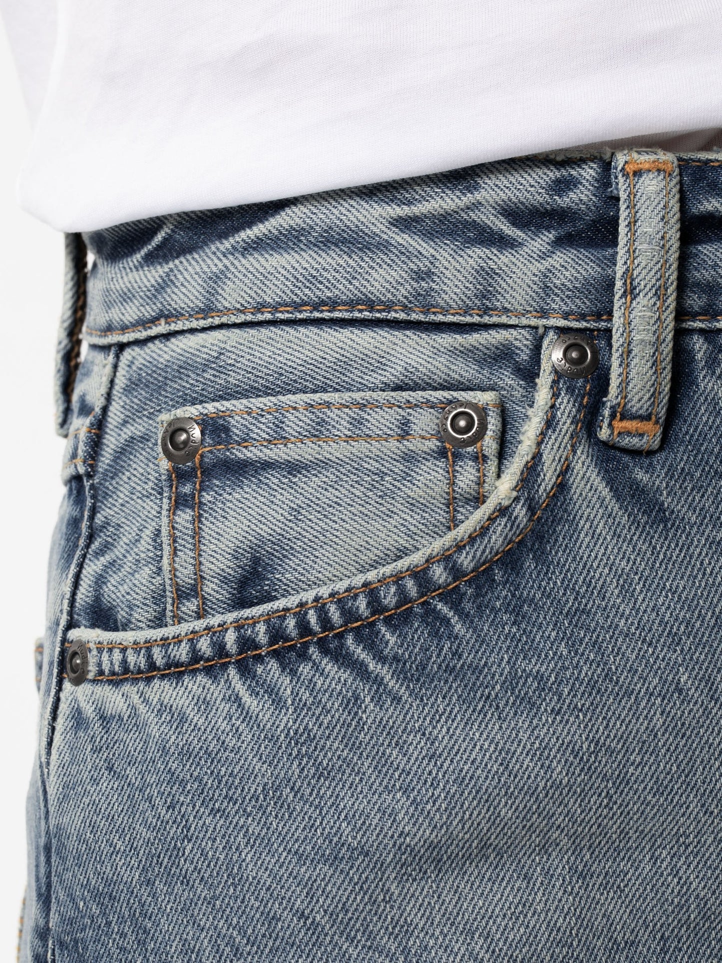 Jean mom bleu clair délavé en coton bio - Breezy Britt light depot