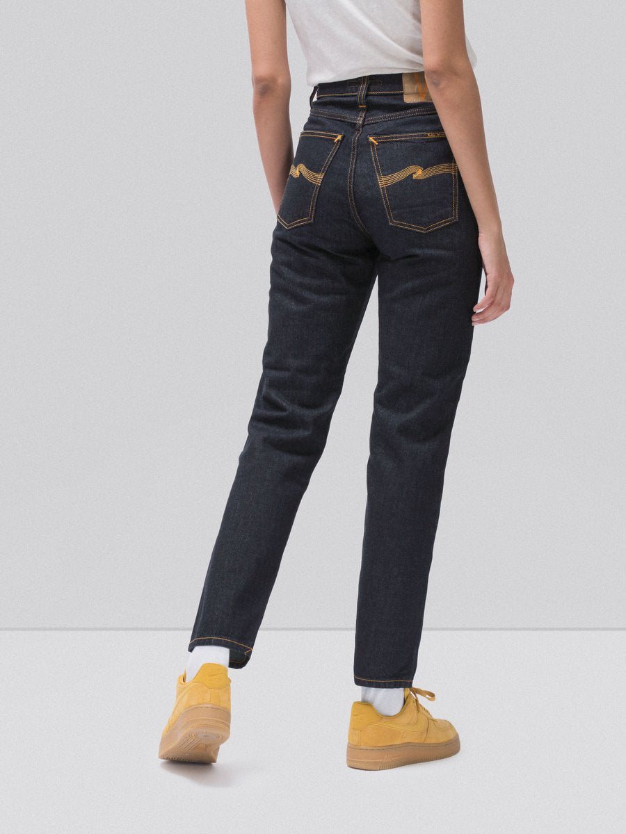 Jean droit taille haute brut en coton bio - breezy britt rinsed original