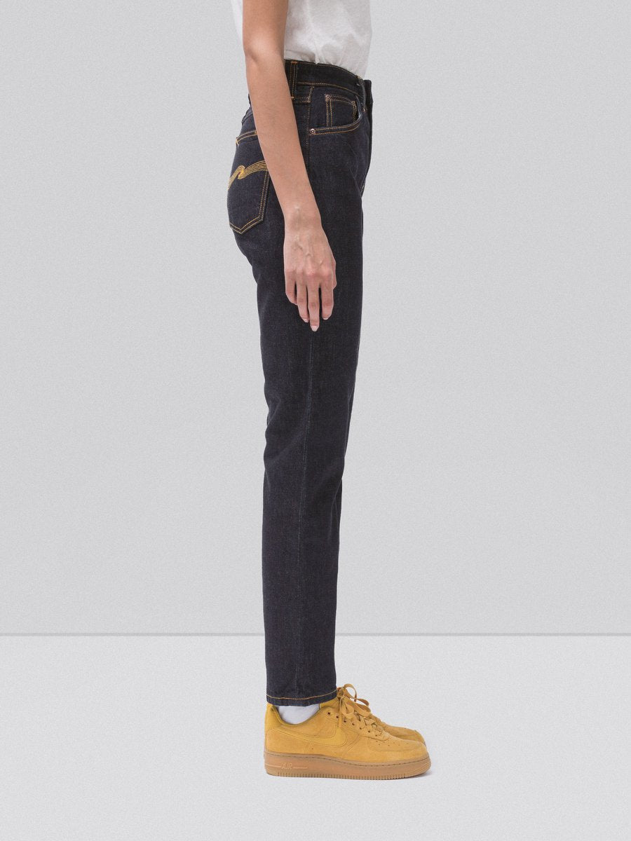 Jean droit taille haute brut en coton bio - breezy britt rinsed original