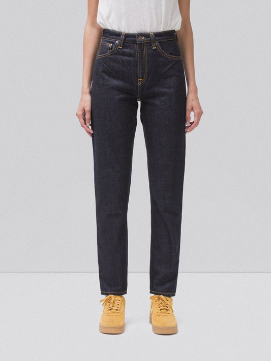 Jean droit taille haute brut en coton bio - breezy britt rinsed original