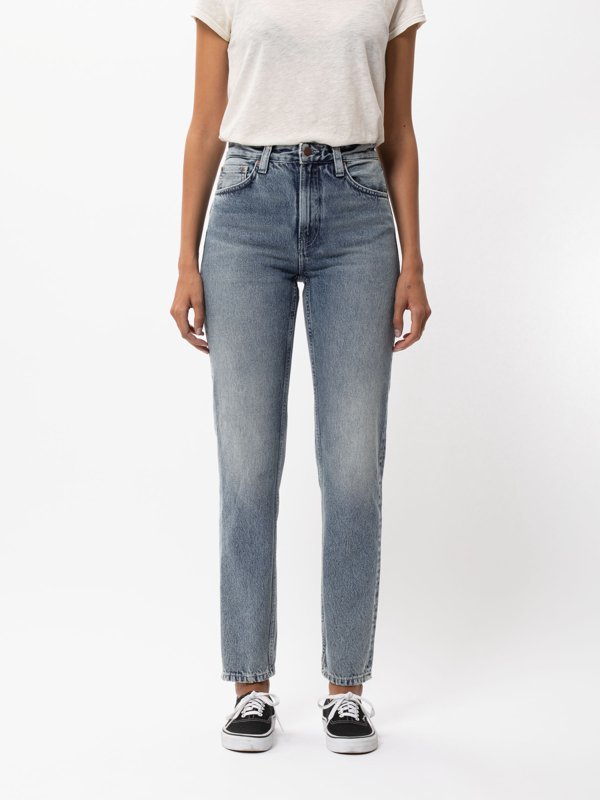 Jean mom bleu clair vieilli en coton bio - Breezy Britt sonoran sun