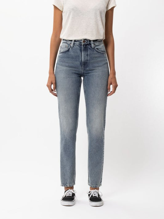 Jean mom bleu clair vieilli en coton bio - Breezy Britt sonoran sun