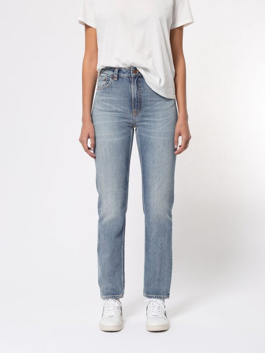 Jean mom bleu clair délavé en coton bio - Breezy Britt springtime