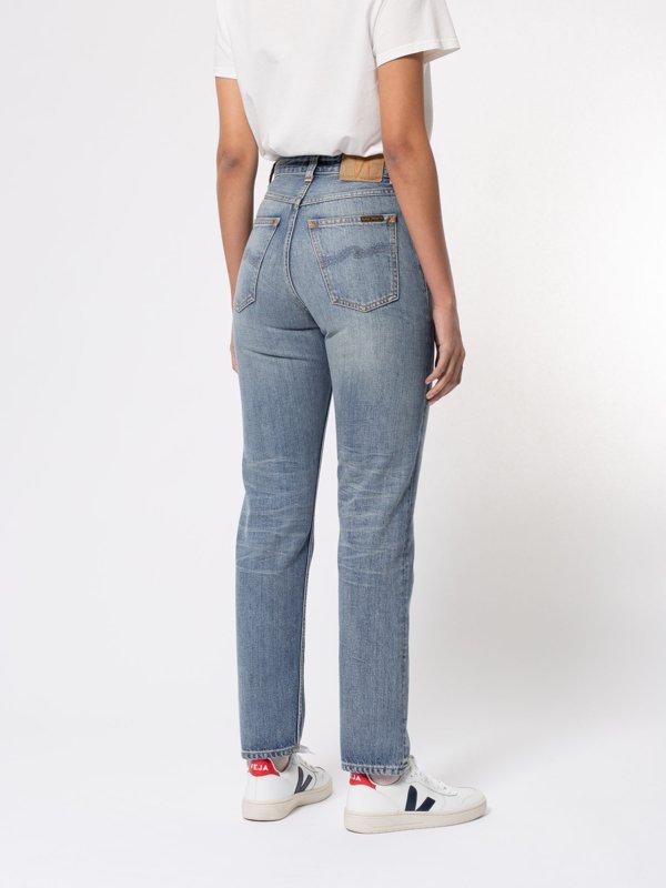 Jean mom bleu clair délavé en coton bio - Breezy Britt springtime