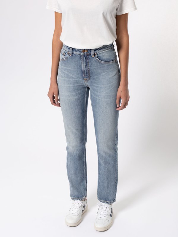 Jean mom bleu clair délavé en coton bio - Breezy Britt springtime