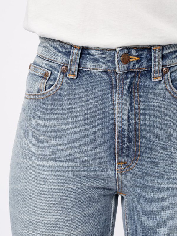 Jean mom bleu clair délavé en coton bio - Breezy Britt springtime
