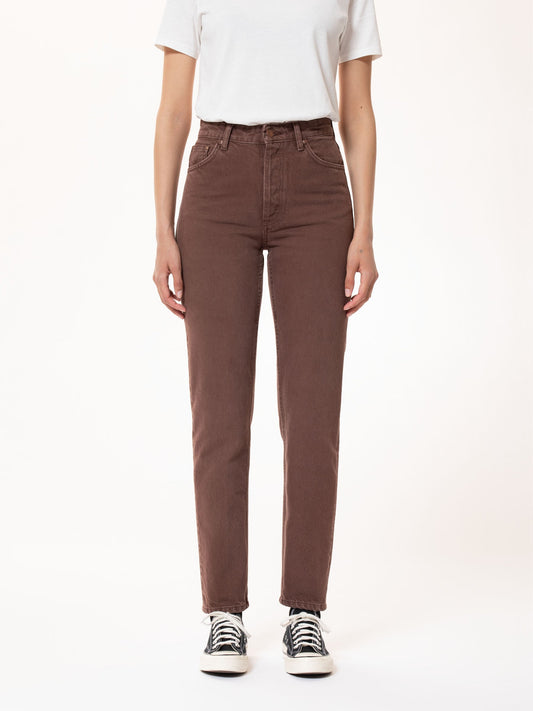 Jean mom marron en coton bio - breezy britt washed cinnamon