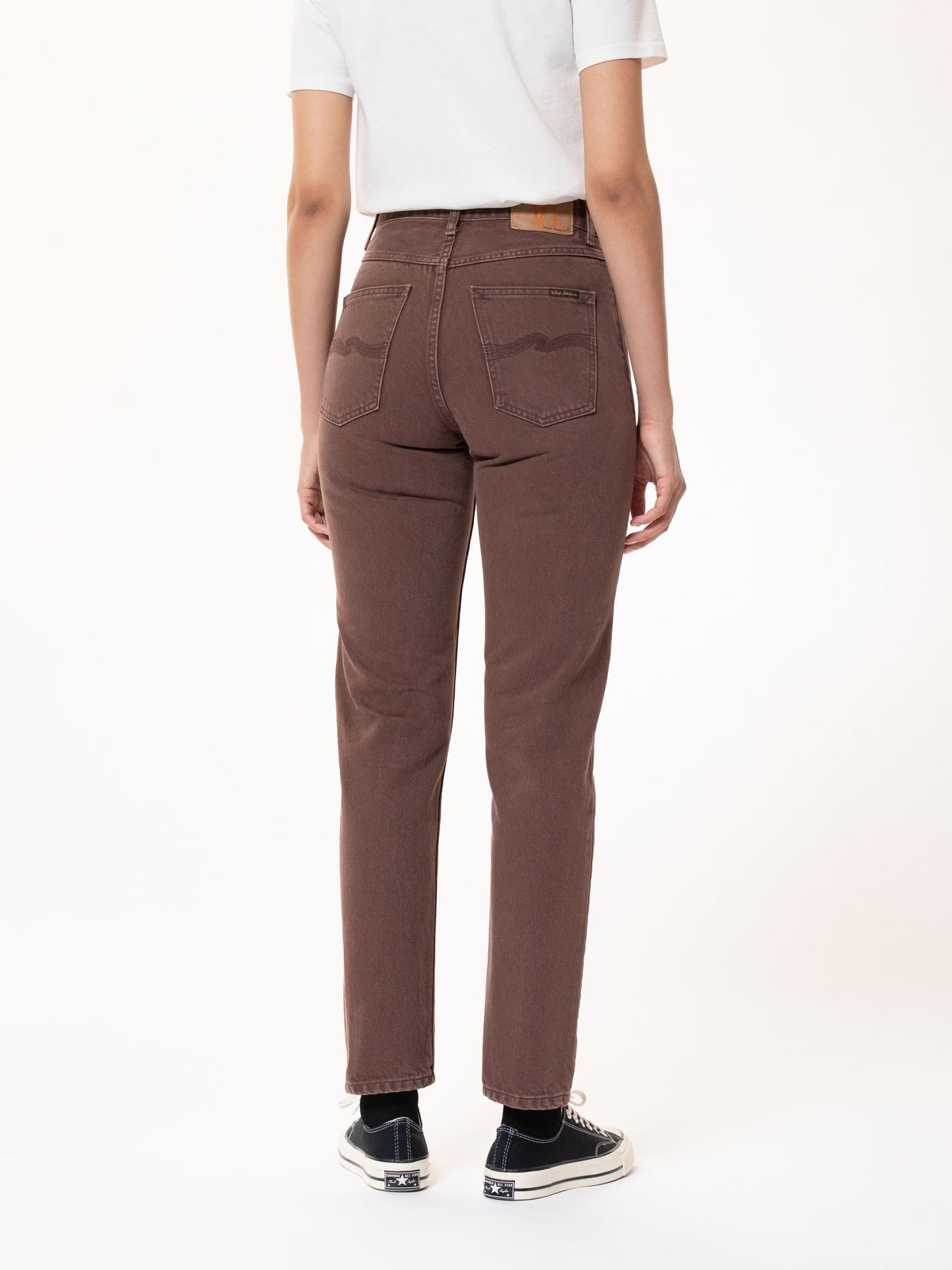 Jean mom marron en coton bio - breezy britt washed cinnamon