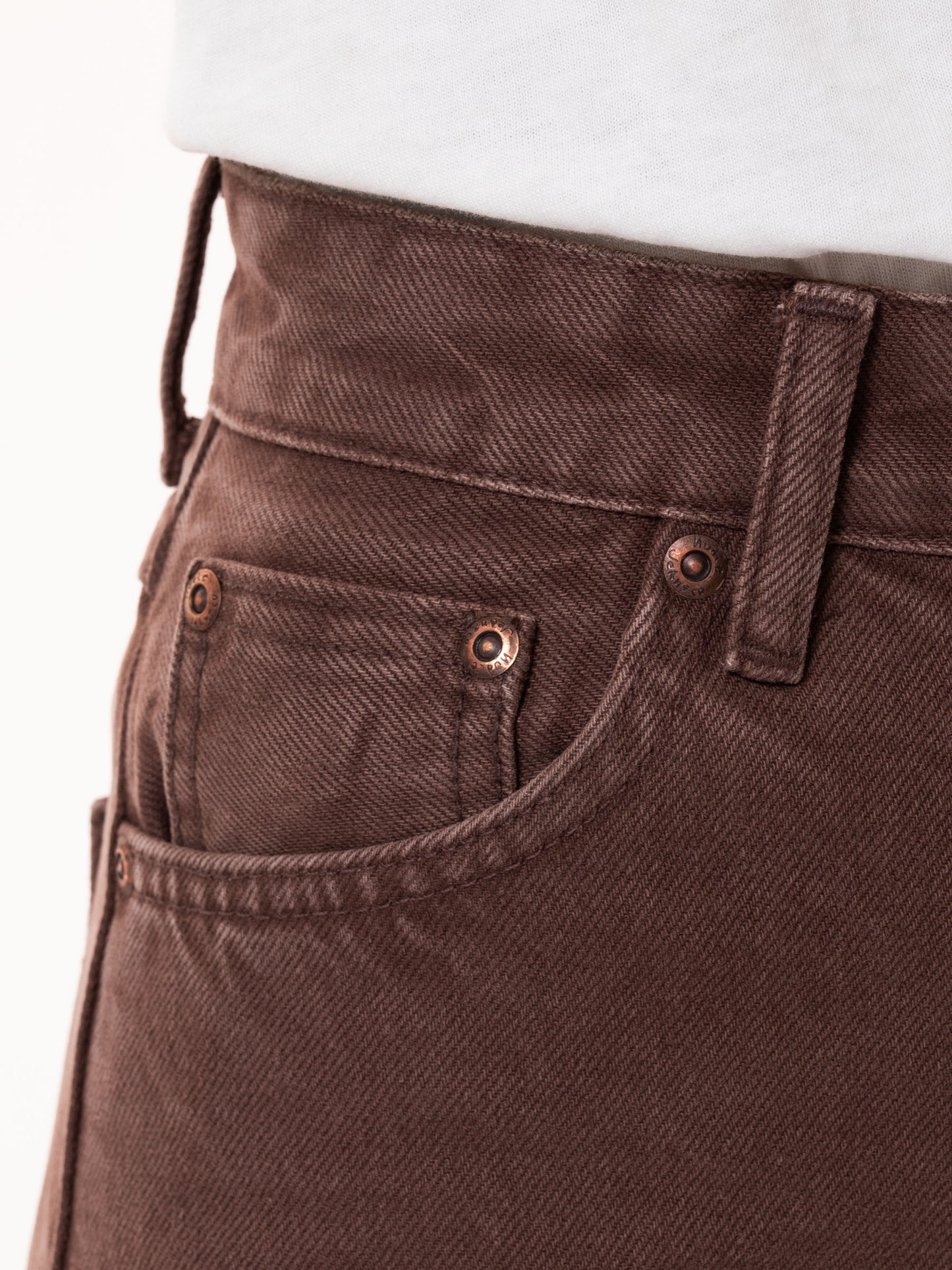 Jean mom marron en coton bio - breezy britt washed cinnamon