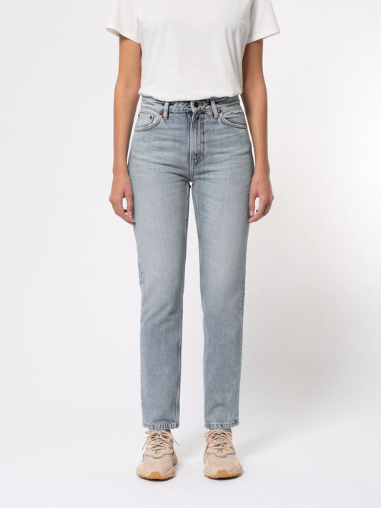 Jean mom bleu clair délavé en coton bio - Breezy Britt light desert