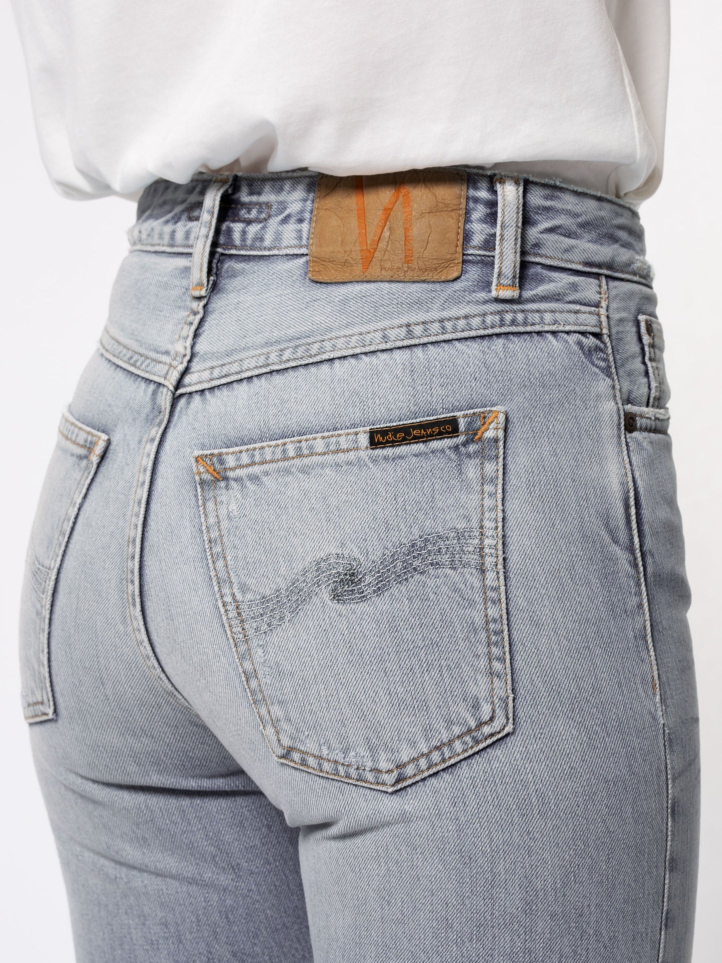 Jean mom bleu clair délavé en coton bio - Breezy Britt light desert
