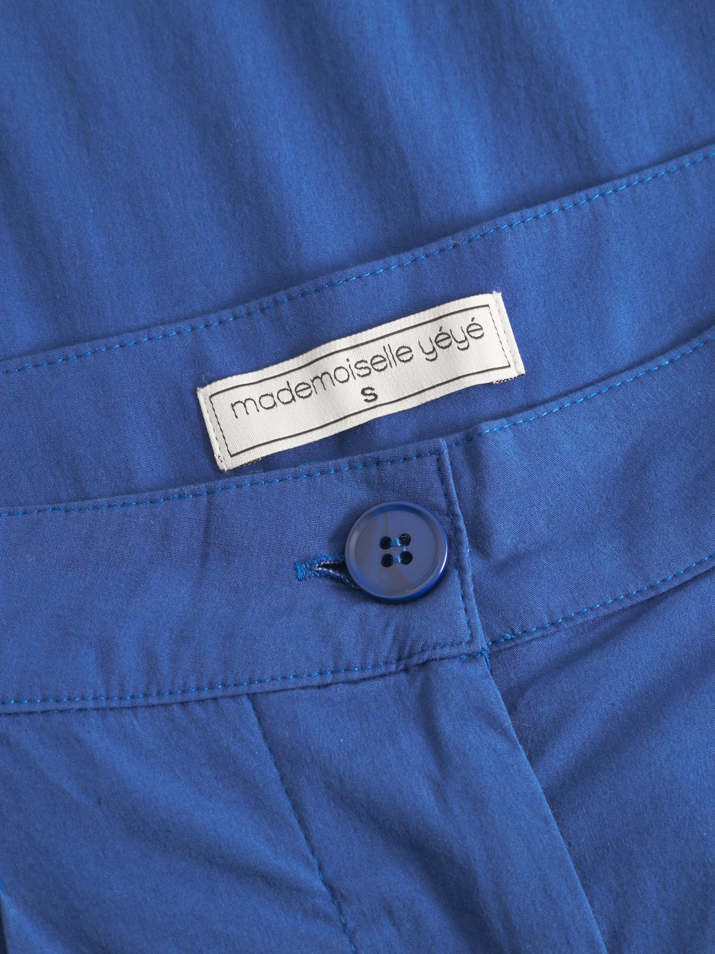 Pantalon ample court en coton bio | bleu "Breezy buzz culotte trousers - blue"