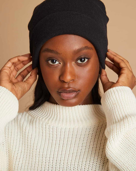 Bonnet en coton bio | Noir "brooklyn black"