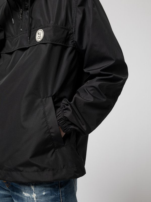 Anorak pull over noir en matières recyclées - Buster