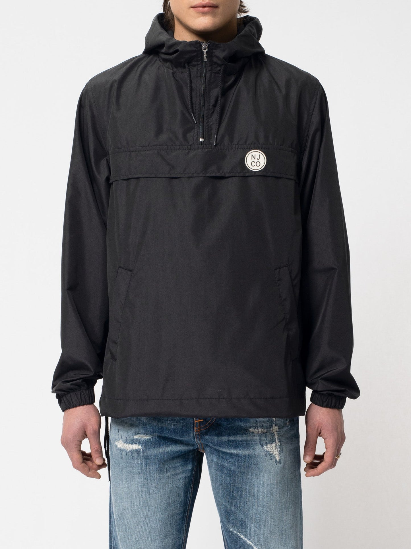 Anorak pull over noir en matières recyclées - Buster