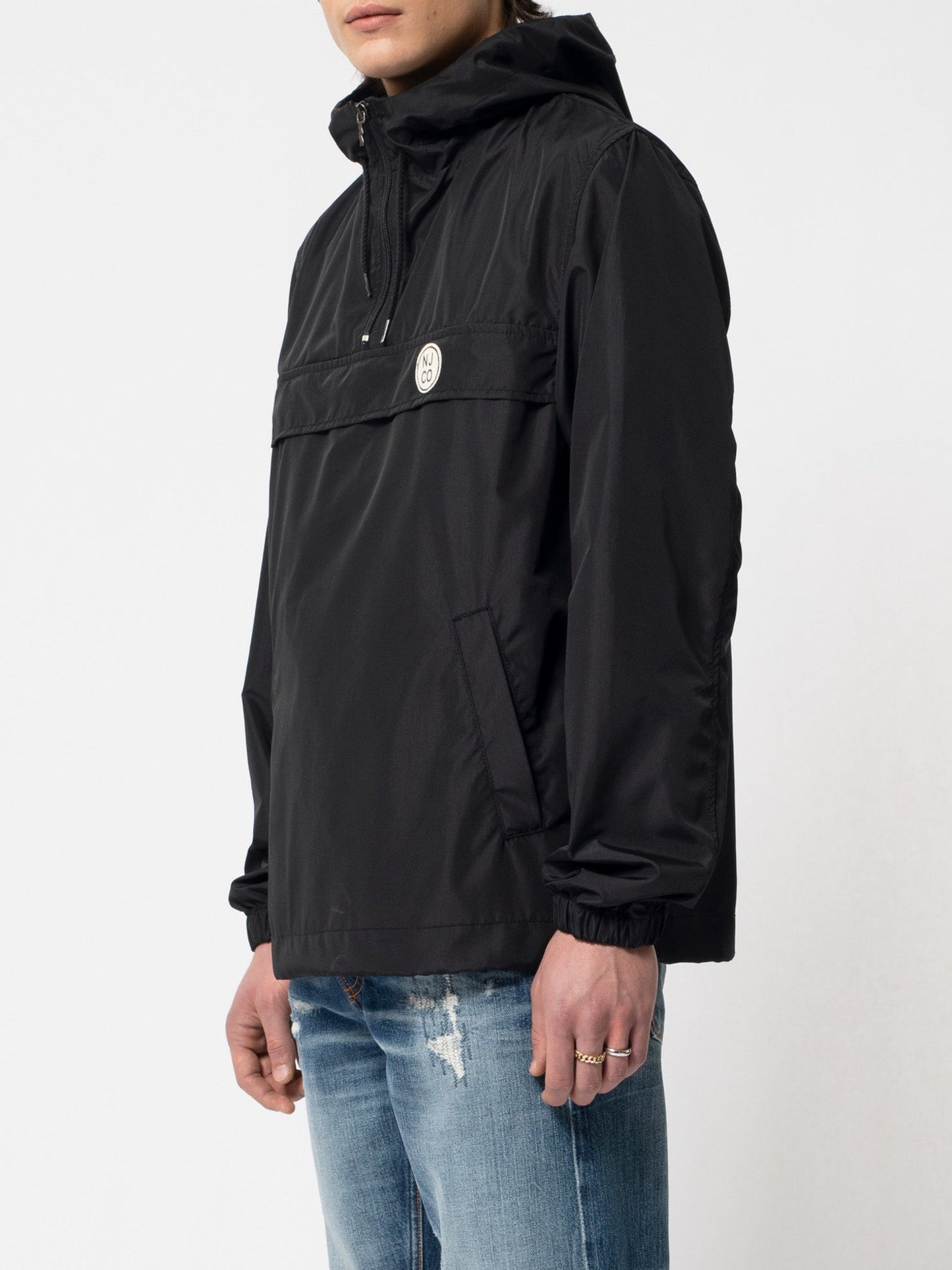 Anorak pull over noir en matières recyclées - Buster