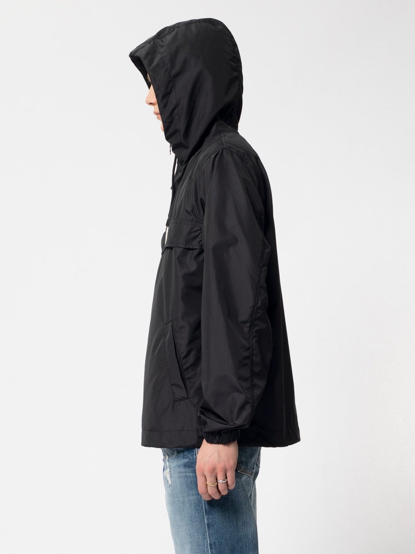 Anorak pull over noir en matières recyclées - Buster