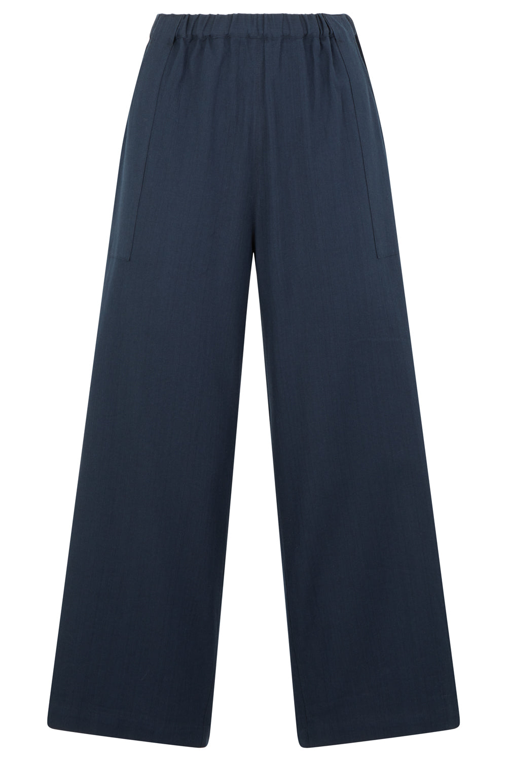 Pantalon ample marine en coton bio - gianna