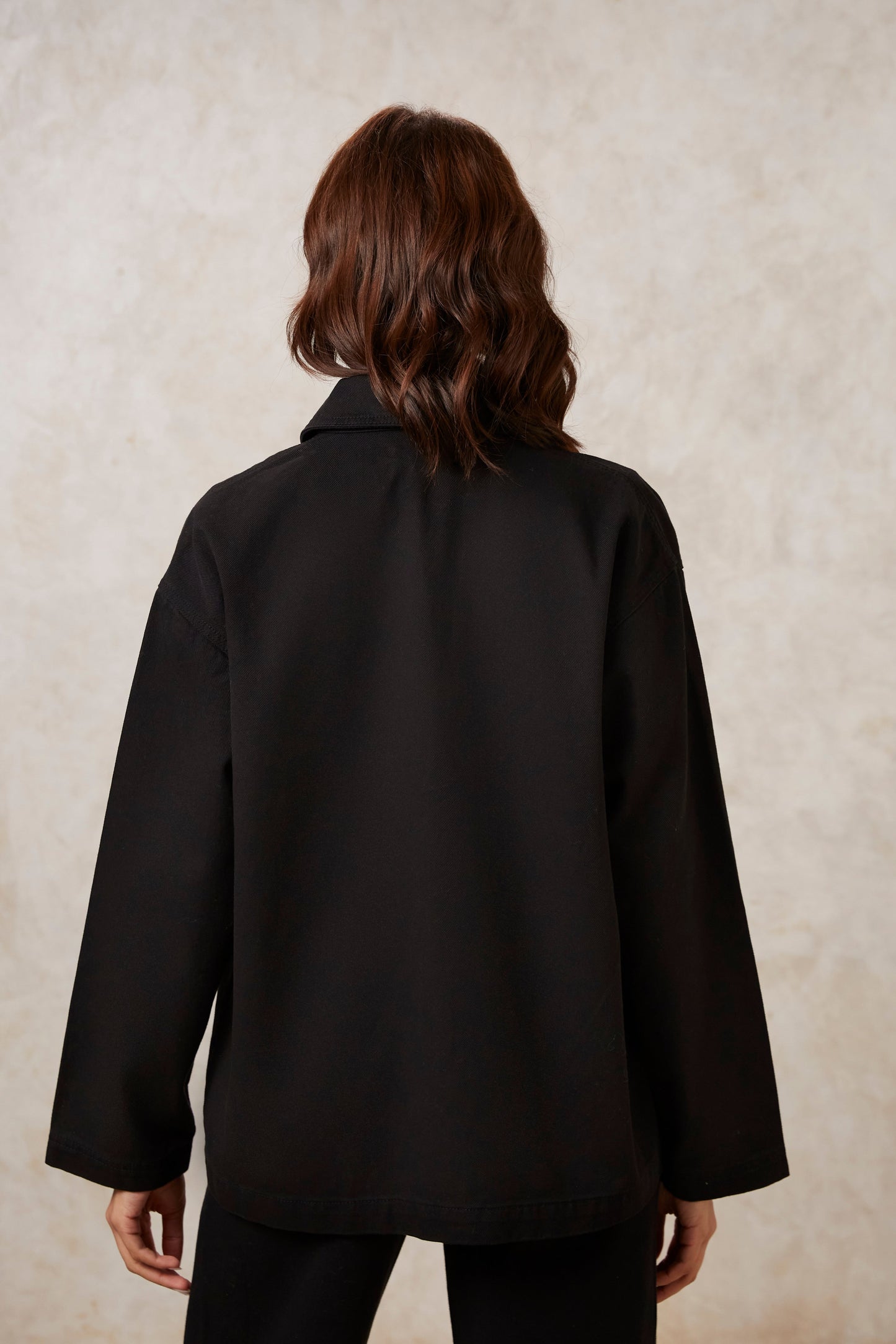Veste noire en denim et coton bio - sally twill jacket black