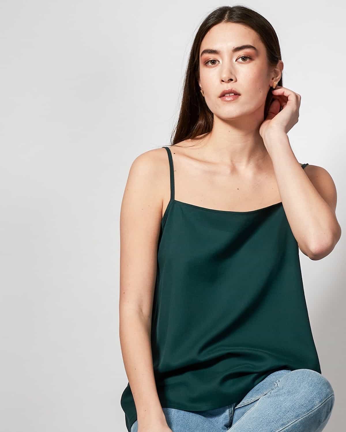 Top vert émeraude en tencel - Capri