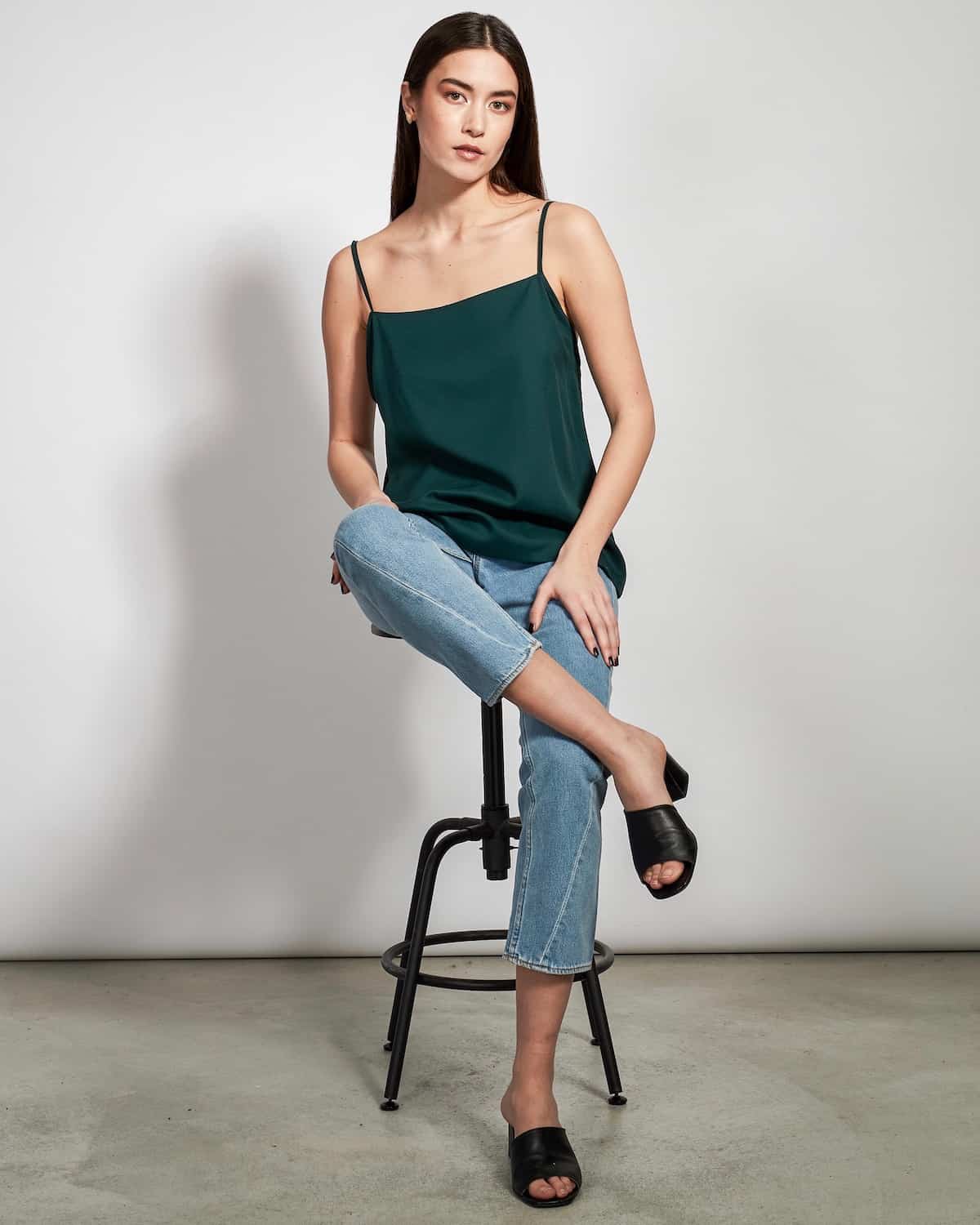 Top vert émeraude en tencel - Capri