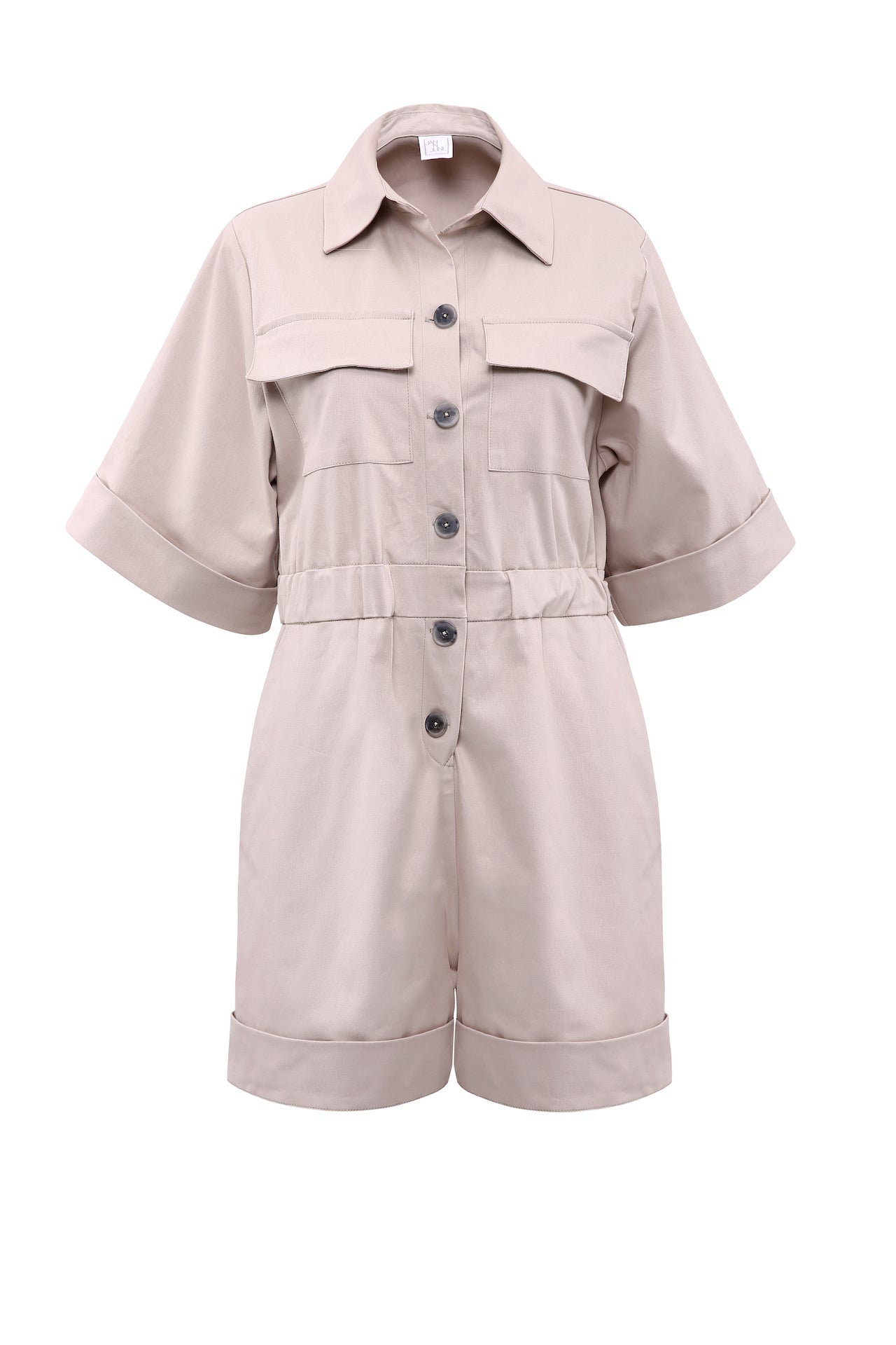 Combishort beige twill en coton bio - Catargo