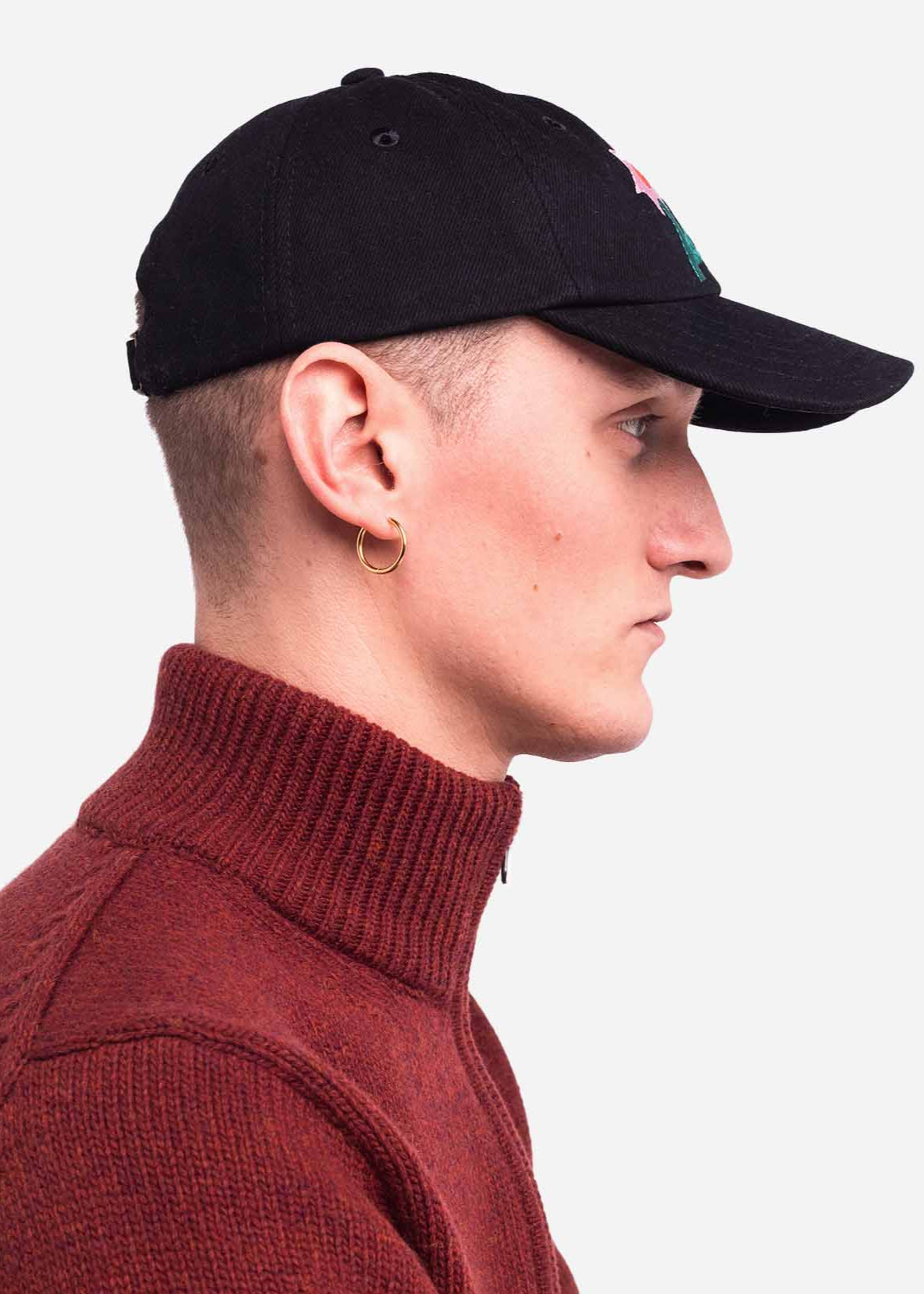 Casquette en coton biologique | noir "casquette six pannel flowering - flowering"