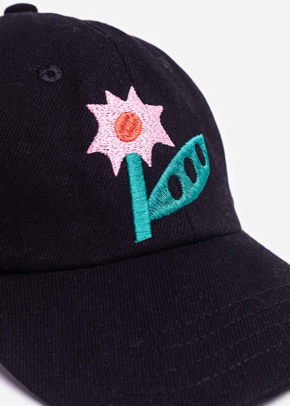 Casquette en coton biologique | noir "casquette six pannel flowering - flowering"