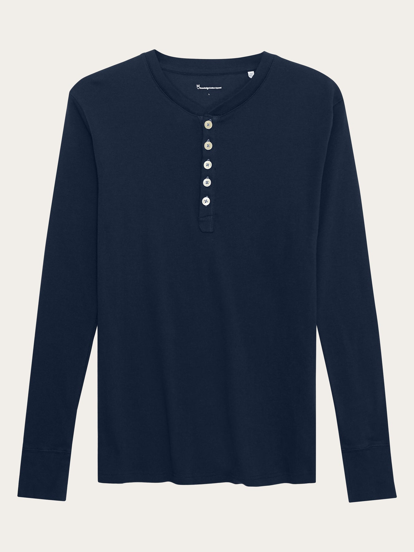 T-shirt à manches longues boutonné  en coton bio | bleu nuit "cedar Total Eclipse"