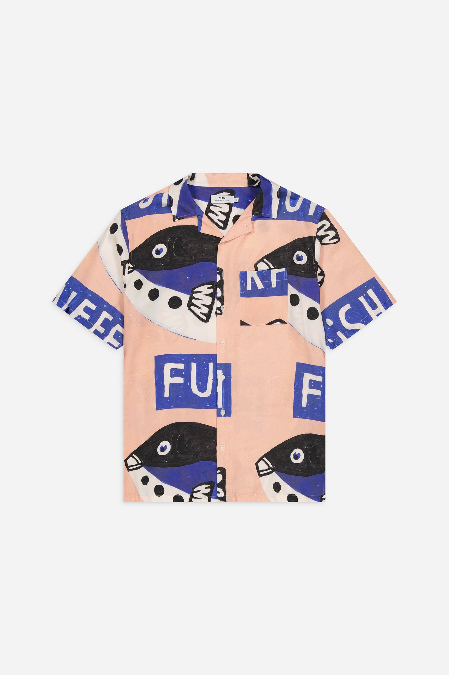 Chemise manches courtes à motifs en tencel | rose "aloha eugo"