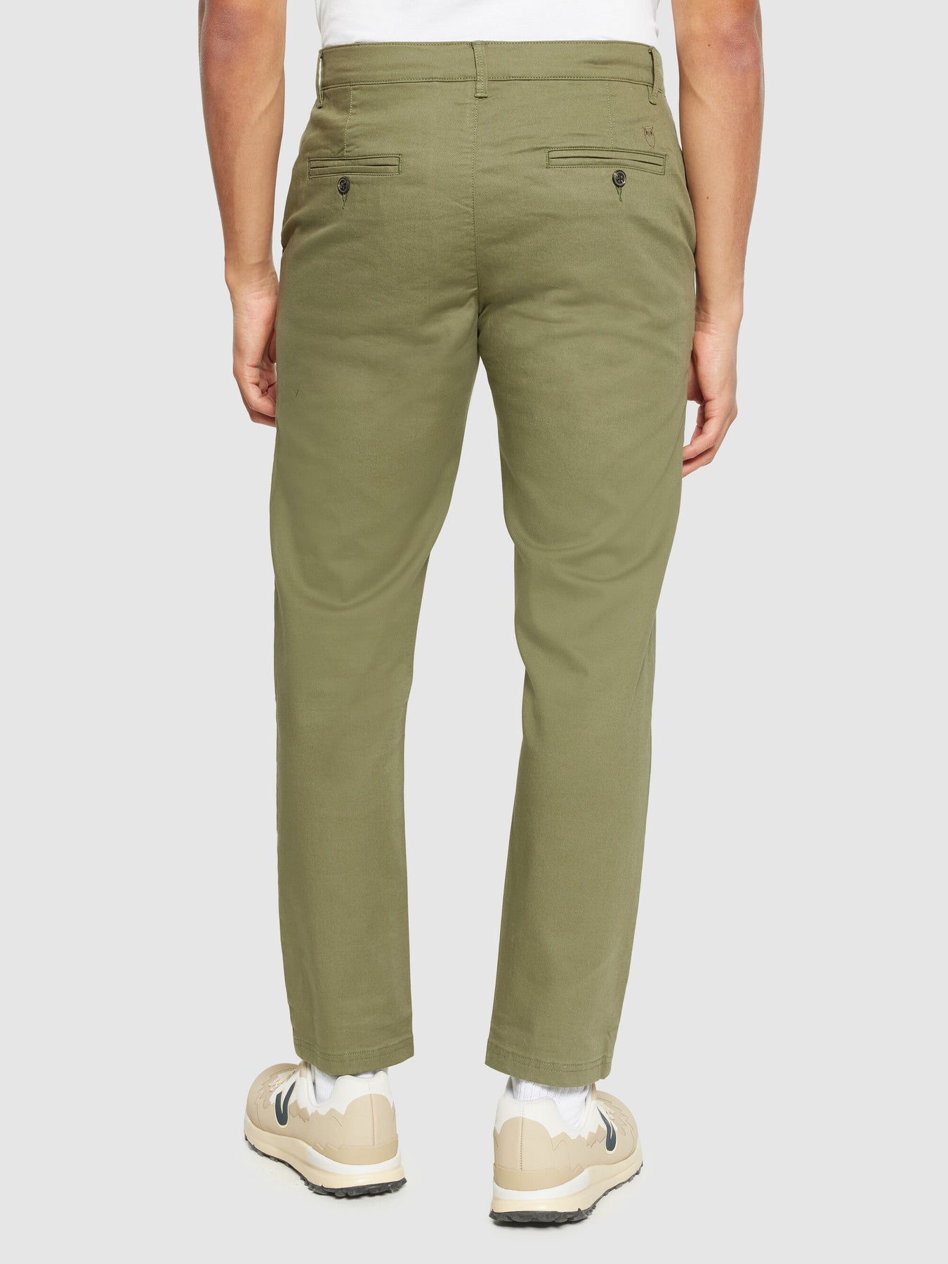 Pantalon droit en coton bio | Vert olive "chuck regular canvas burned olive"