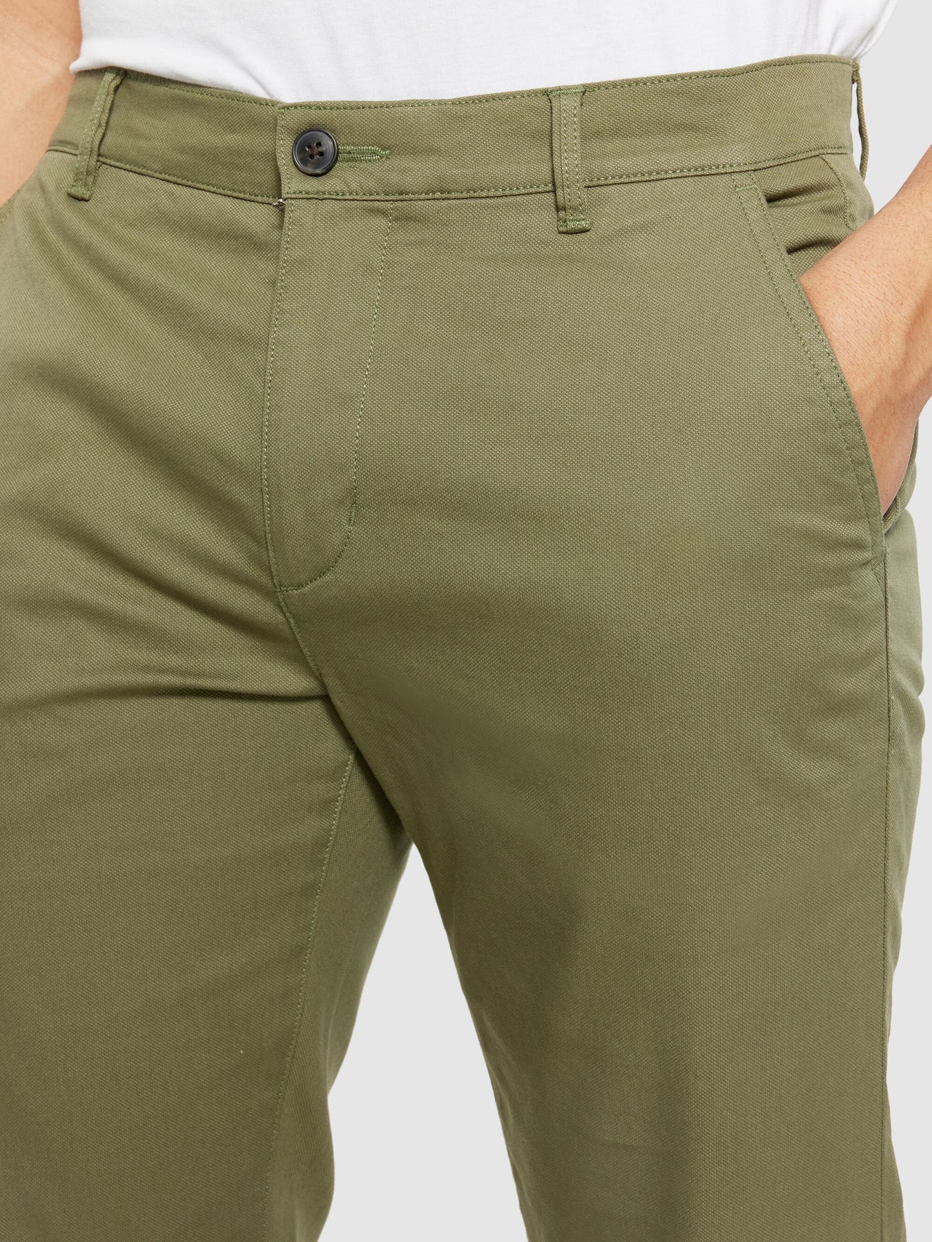 Pantalon droit en coton bio | Vert olive "chuck regular canvas burned olive"