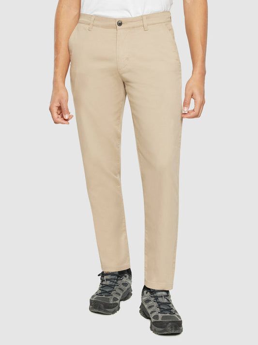 Pantalon droit en coton bio | Beige "chuck regular canvas light feather gray"
