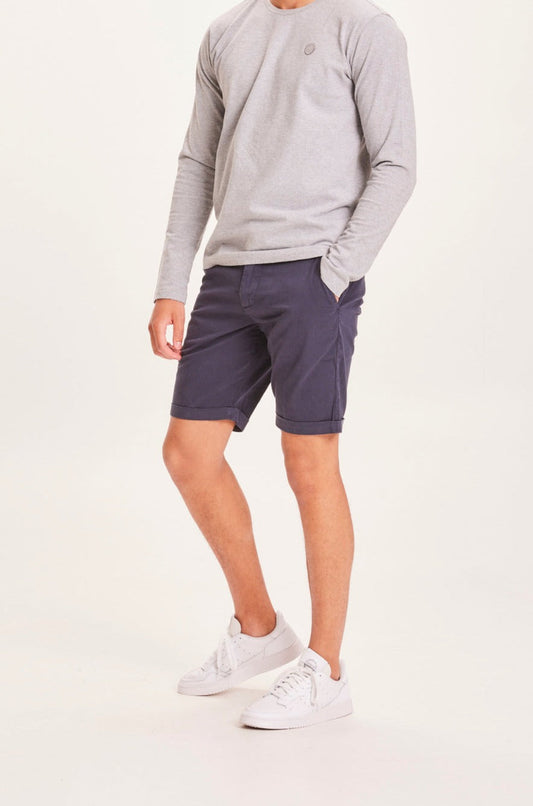 Short chino en coton bio | marine "chino poplin total eclipse"