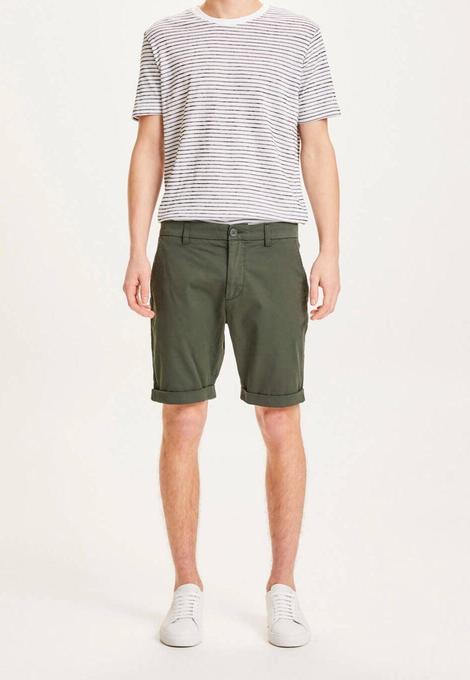 Short chino en coton bio | vert "chino poplin forrest night"