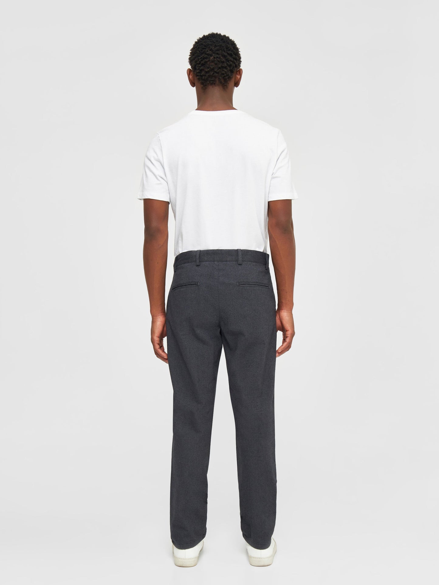 Pantalon droit en coton bio | gris "chuck regular flannel chino pants gray pinstripe"