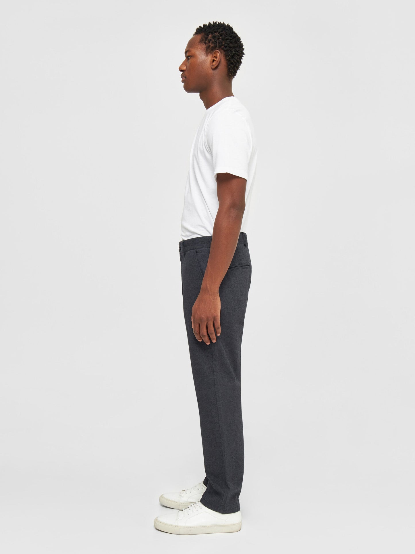 Pantalon droit en coton bio | gris "chuck regular flannel chino pants gray pinstripe"